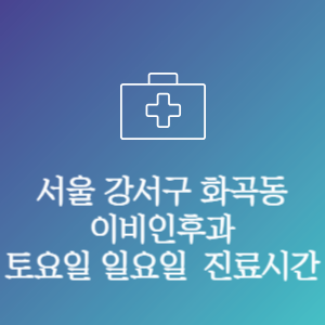서울 강서구 화곡동 이비인후과 주말 토요일 일요일 문여는 병원 진료시간