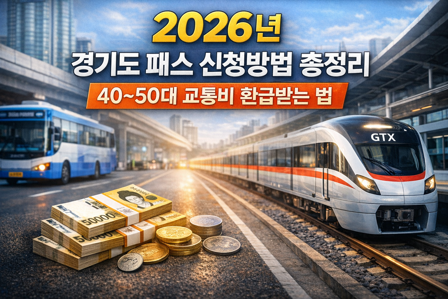 2026년 경기도 패스 신청방법 총정리, 40~50대 교통비 환급받는 법