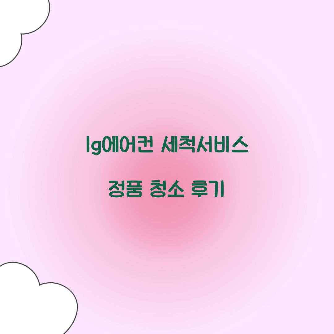 lg에어컨 세척서비스