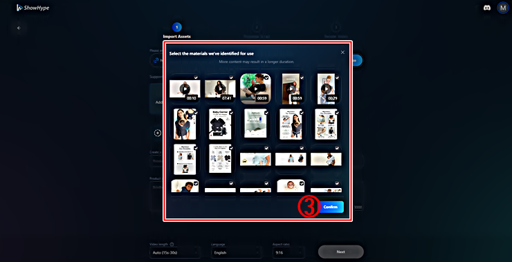 URL 콘텐츠 분석 및 동영상 생성 소재 선택