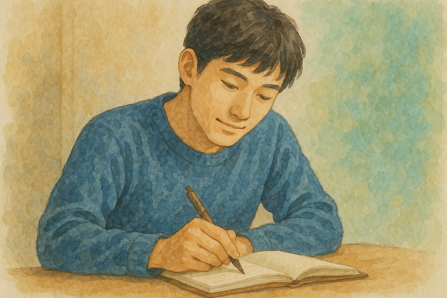 노트에 글을 쓰는 순간