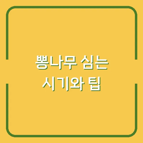 뽕나무 심는 시기와 팁