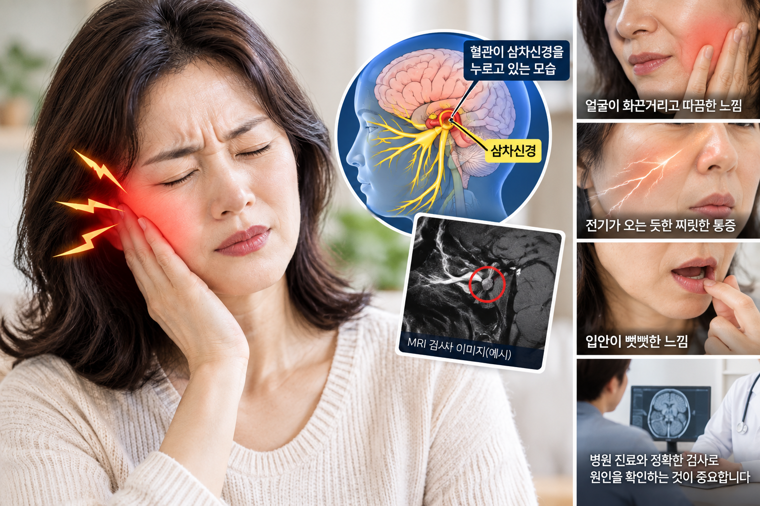MRI를 찍고 삼차신경 압박 원인을 확인하기