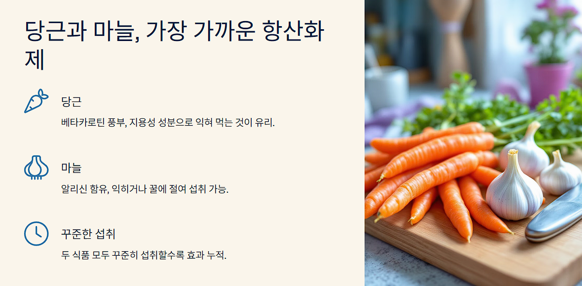당근과 마늘, 가장 가까운 항산화제