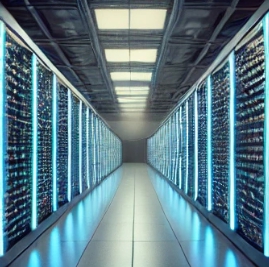 AI 반도체 칩이 데이터센터에서 가동되는 모습