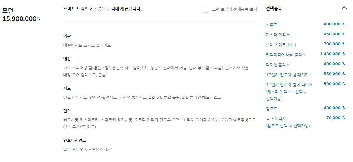 매스퍼 모던 트림