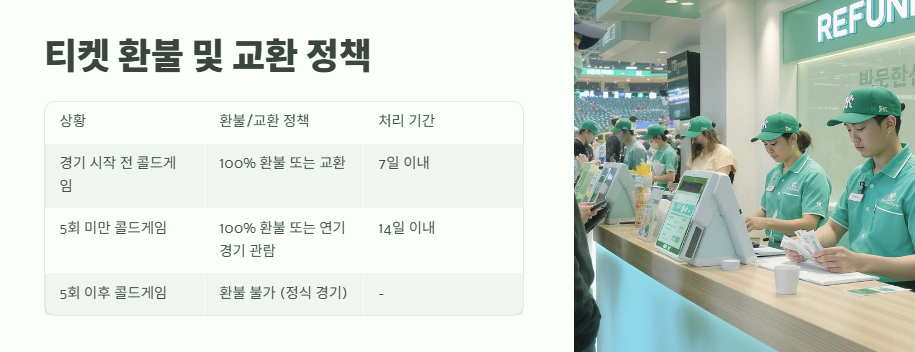 프로야구 강우콜드게임 규정과 환불 정책 4