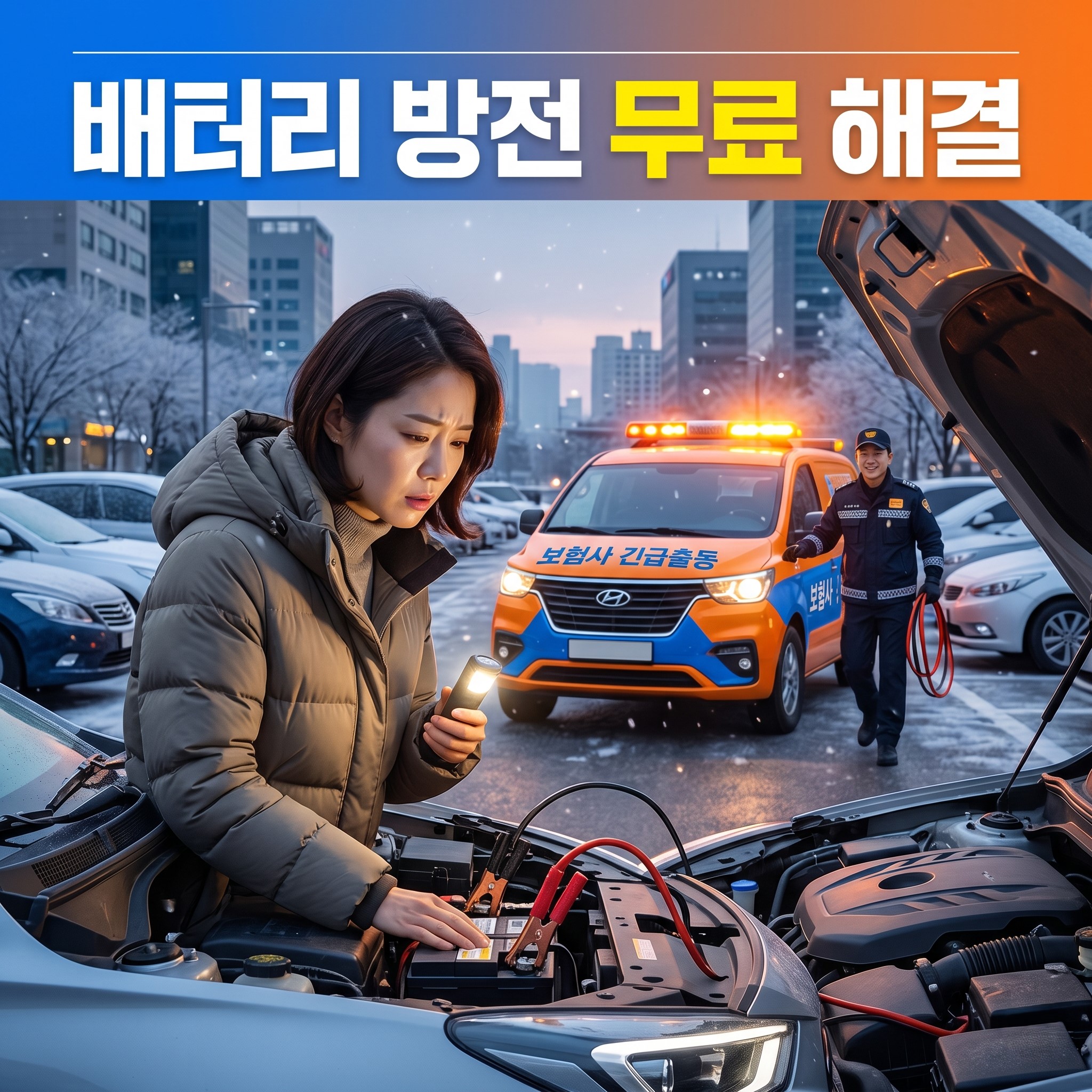 자동차 배터리 방전 대처법 및 보험사 긴급출동 기준 및 조건 정리 요약