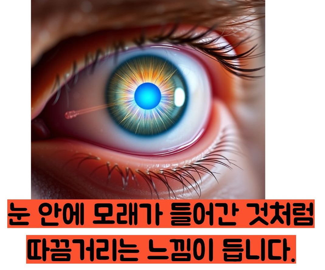 눈에 이물질이 낀것 같은 증상