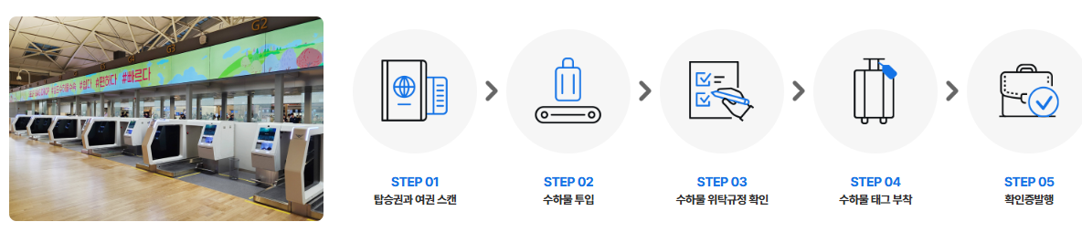 인천공항 셀프체크인 백드랍 이용방법