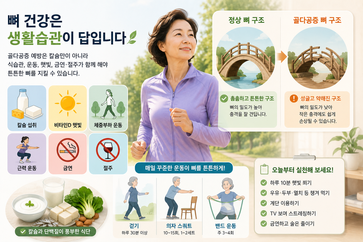 골다공증 예방하려면 칼슘만 먹지 마세요, 놓치기 쉬운 생활습관