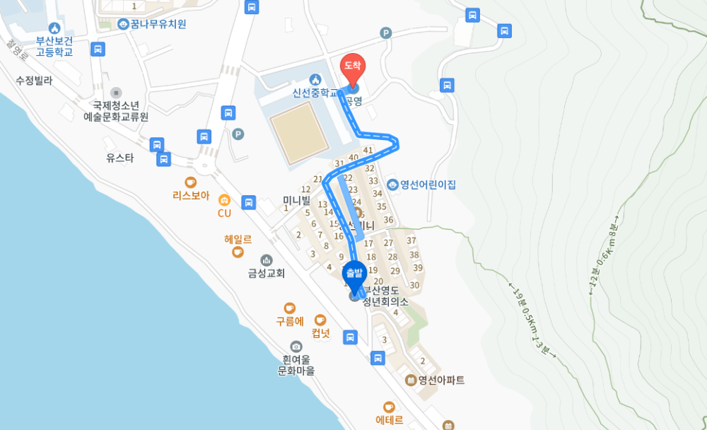 흰여울문화마을 공영주차장 위치 &ndash; 픽업 가능한 장소