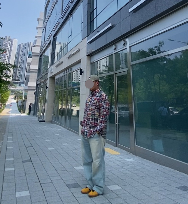 데일리룩('26. 6. 2.)더블알엘 가먼트다잉 트윌 볼캡, 폴로랄프로렌 패치워크 마드라스 코튼 클래식핏 셔츠 , 에러스익셉티드 연청 데님 팬츠, 컨버스 올스타 클래식 트레이너