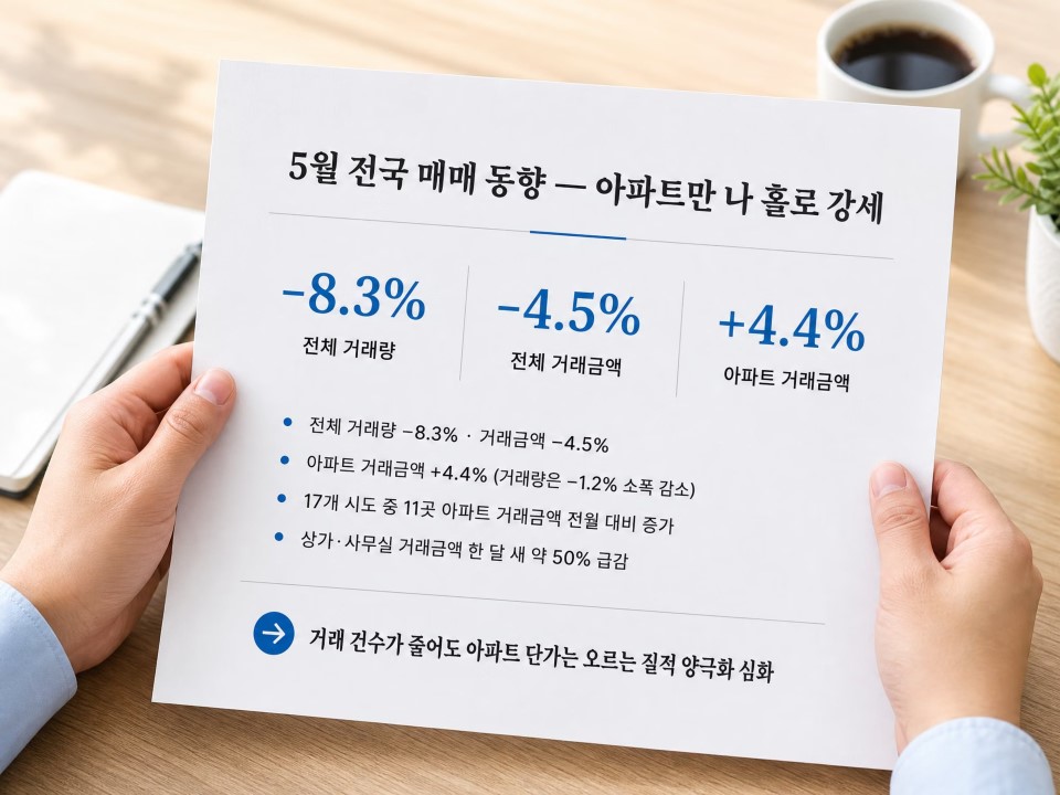 3. 5월 전국 매매 동향, "아파트만 나 홀로 상승"