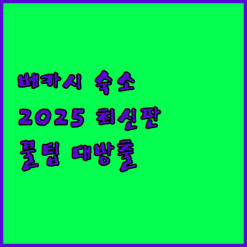 베카시 숙소 고민 끝! 2025년 최..