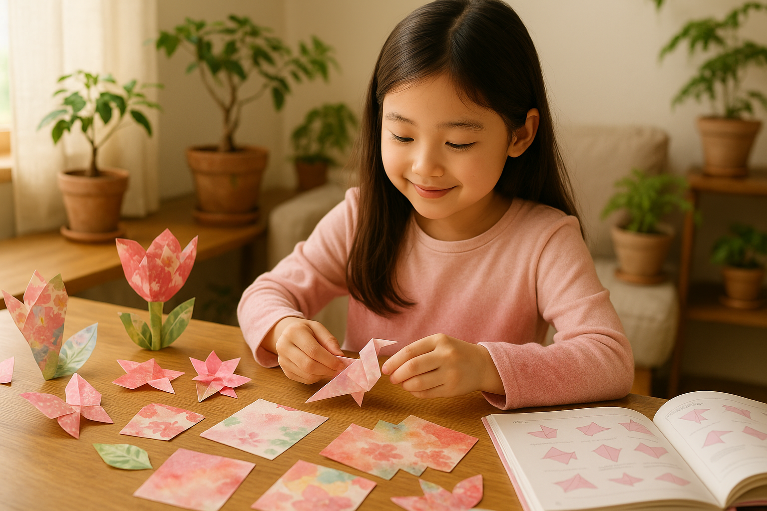 집에 남은 포장지로 미술놀이를 하는 아이의 모습