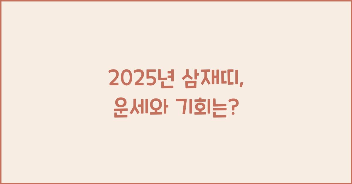 2025년 삼재띠