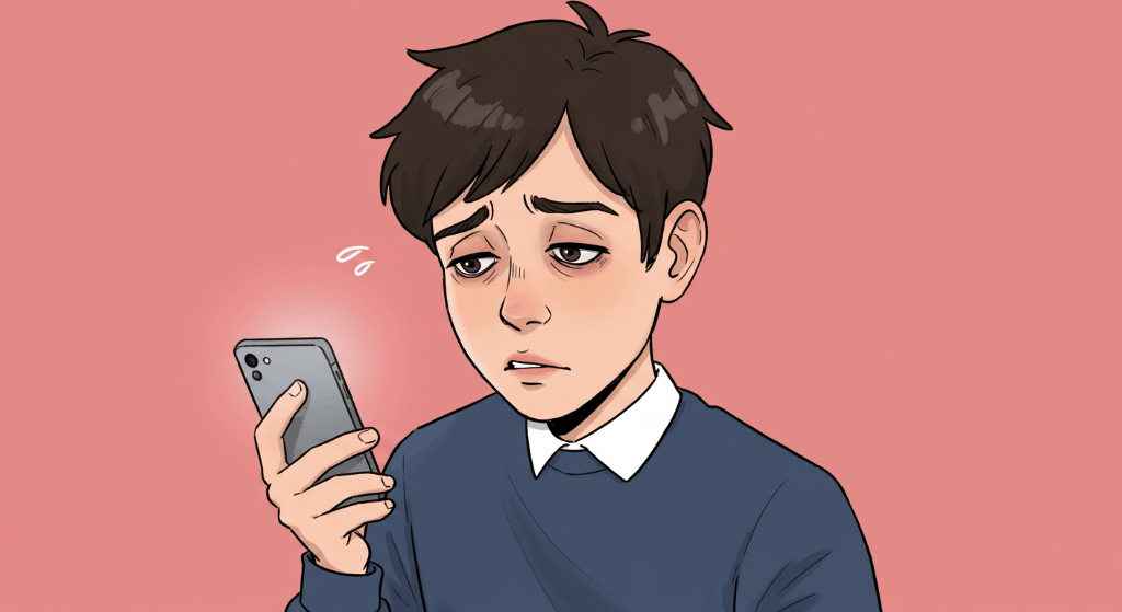 과도한 스마트폰 사용으로 눈이 침침한 직장인