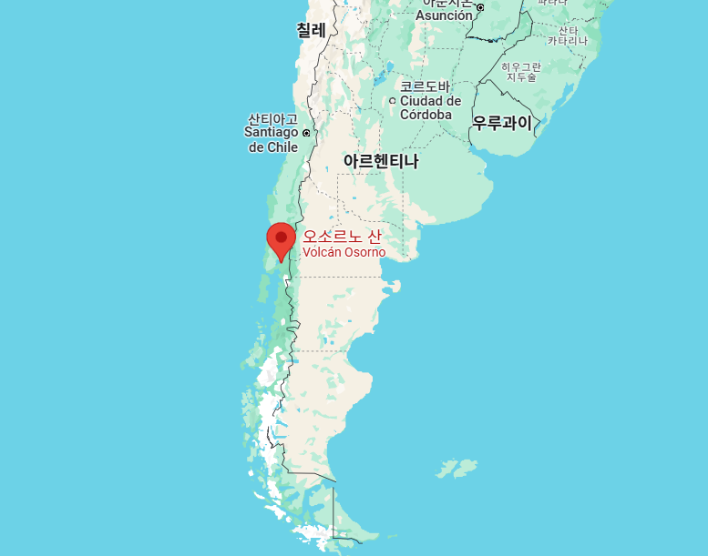 오소르노 화산의 지도