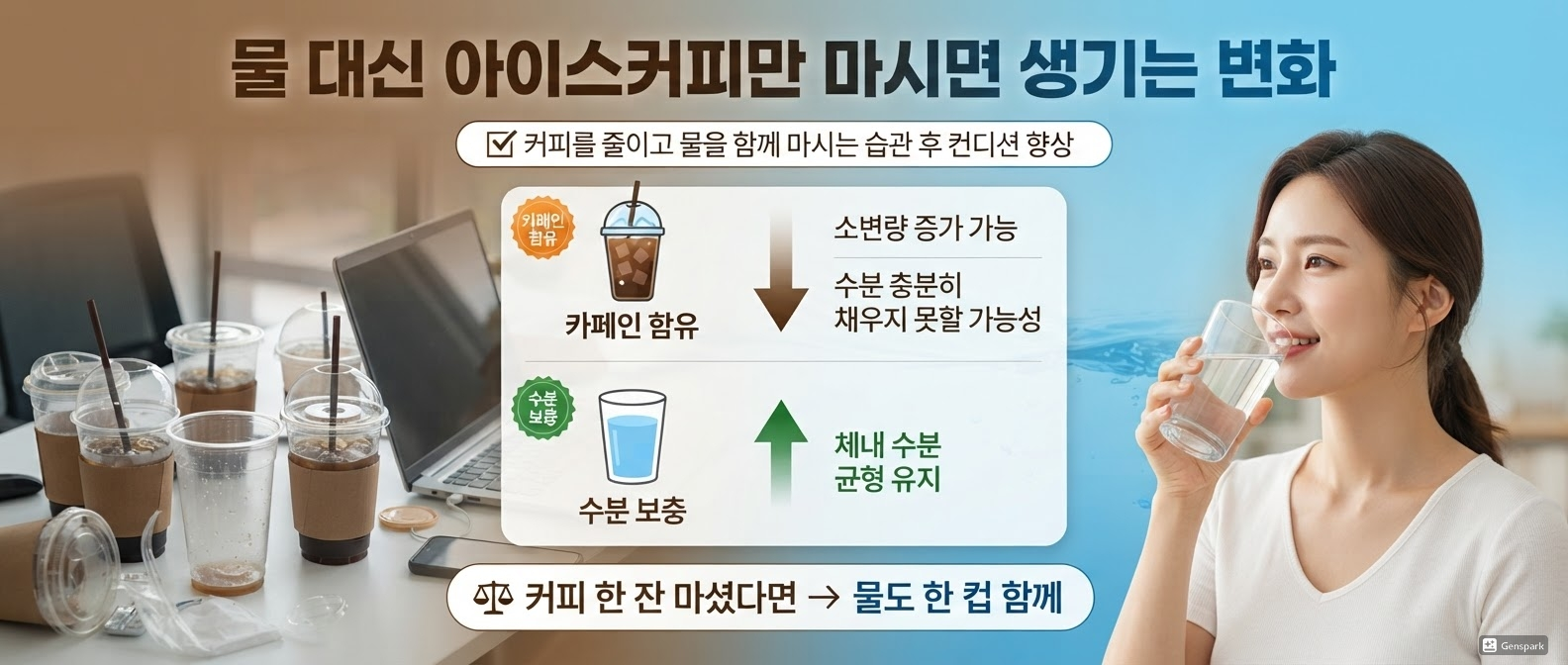 물 대신 아이스커피만 마시면 생기는 변화