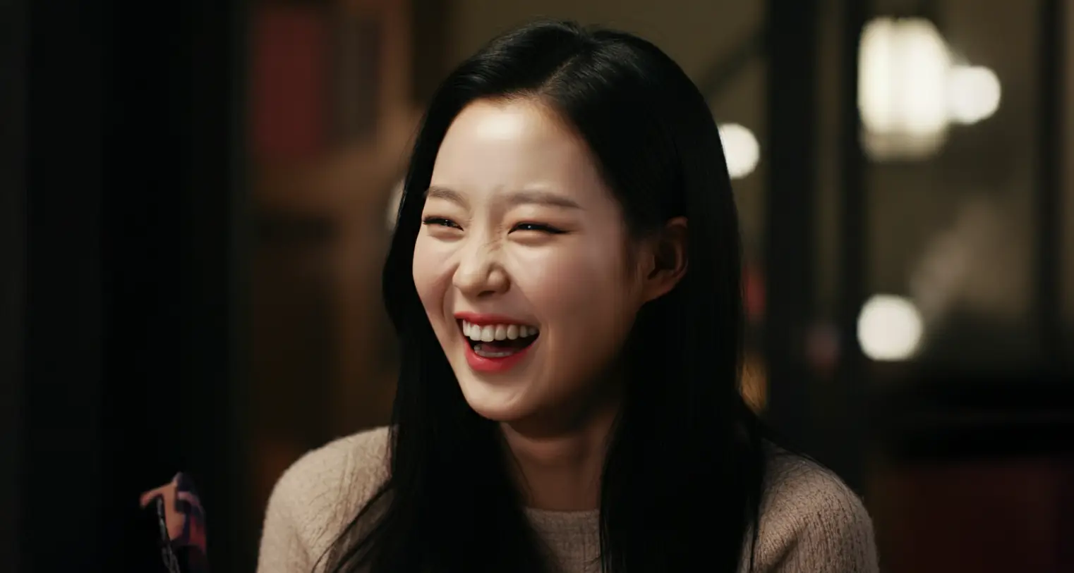 밝게 웃는 여성