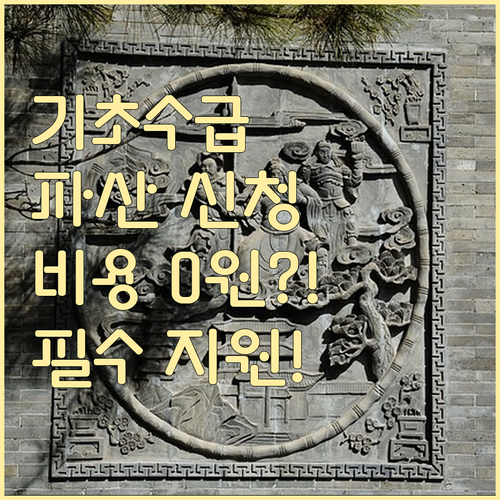 기초생활수급자 파산 신청 비용 면제 ..