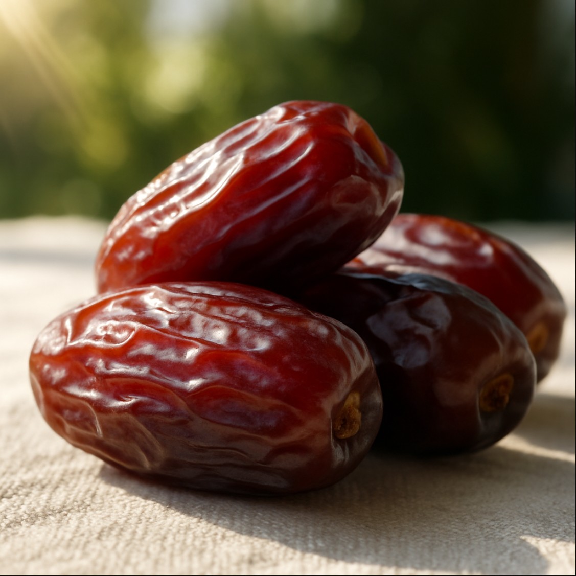 자연광에서 촬영한 대추야자 클로즈업 이미지