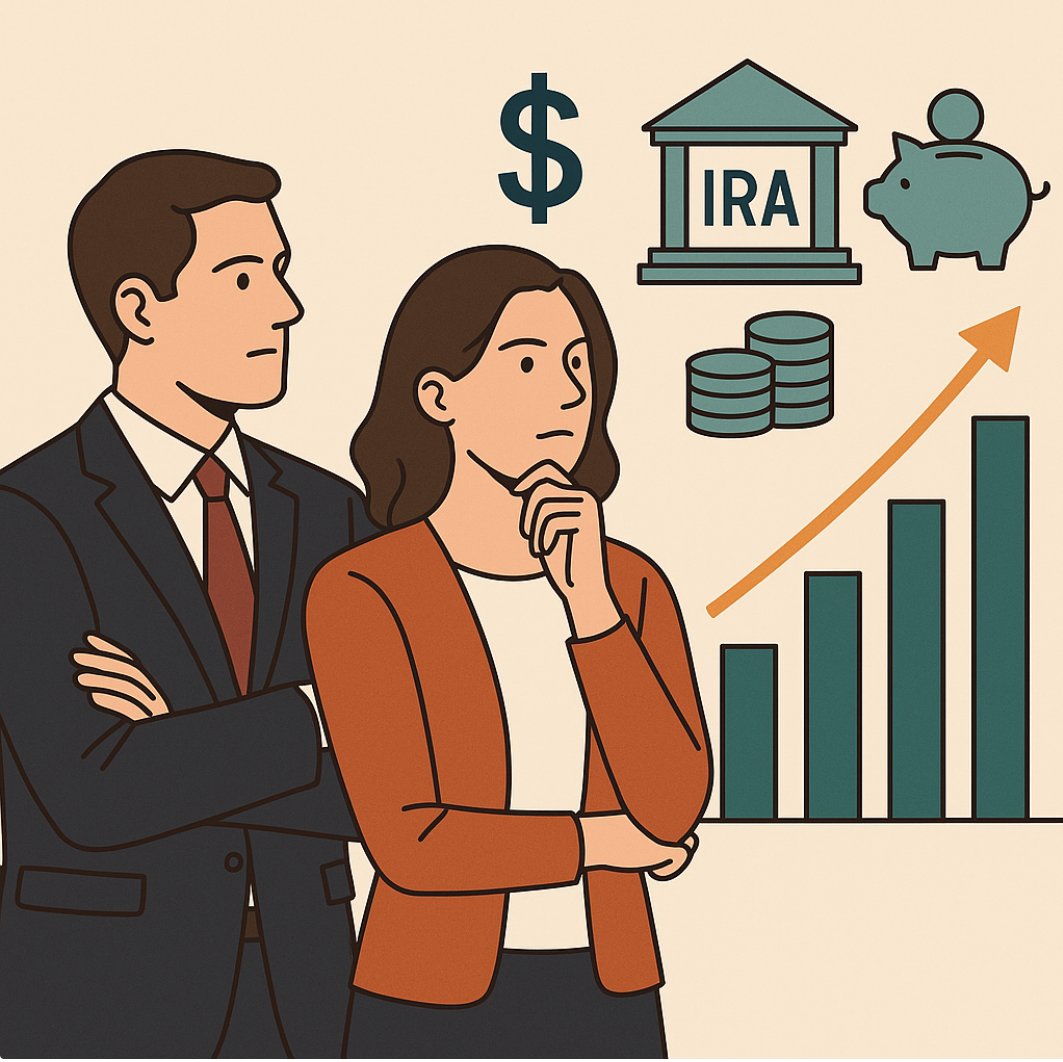 연금을 고민하는 중년 부부 사진