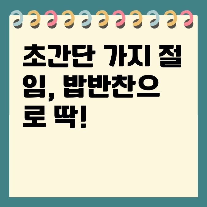 초간단 가지 절임, 밥반찬으로 딱!