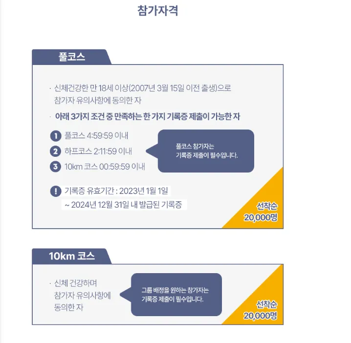 서울마라톤 참가자격