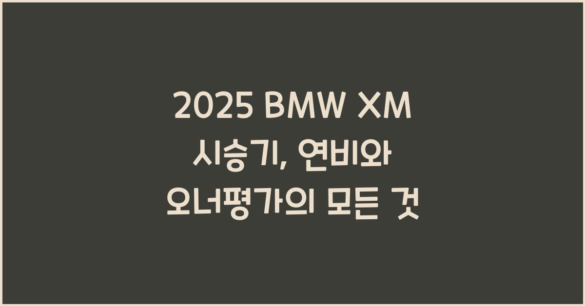 2025 BMW XM 시승기 제원 연비 장단점 유지비 오너평가