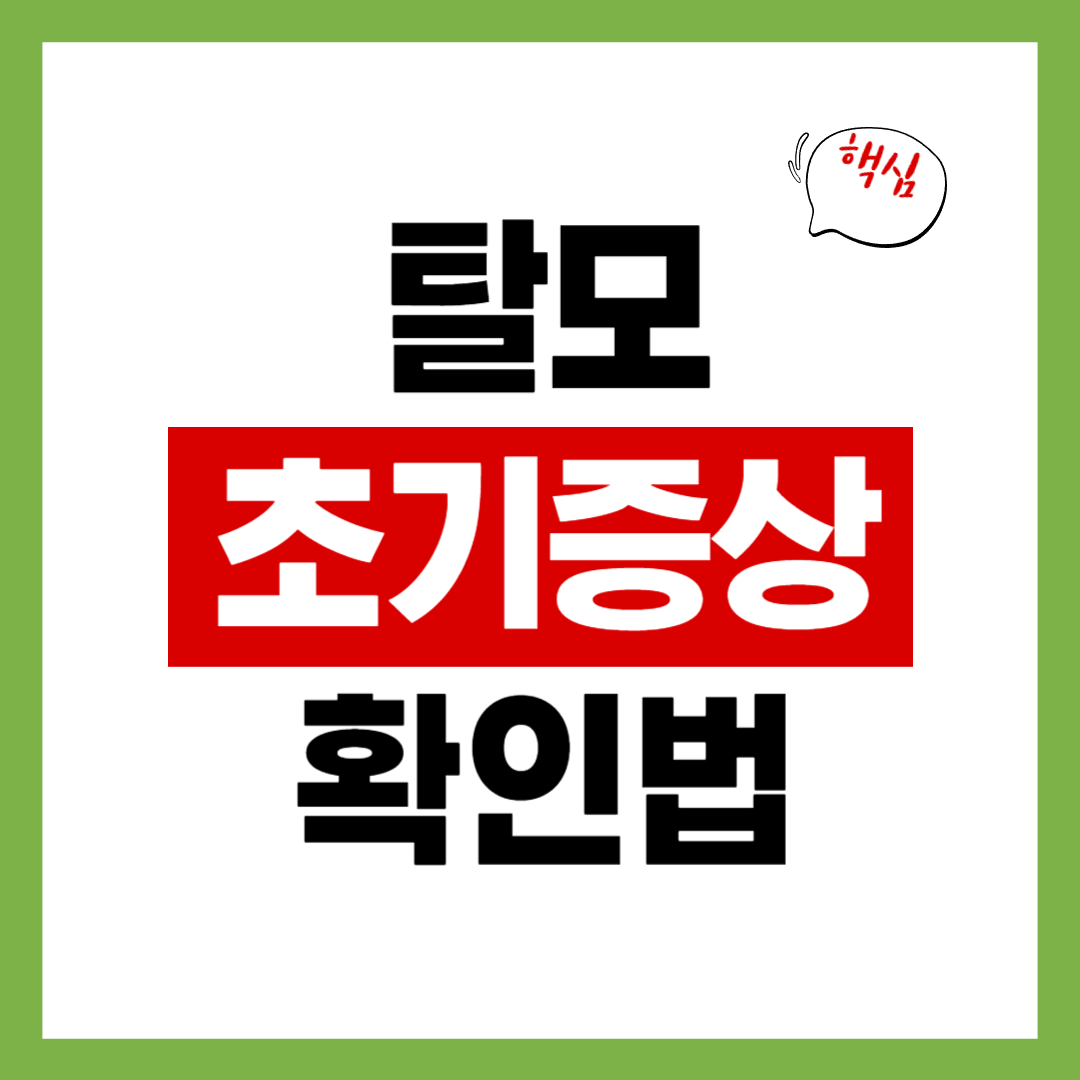 탈모 초기증상 7가지