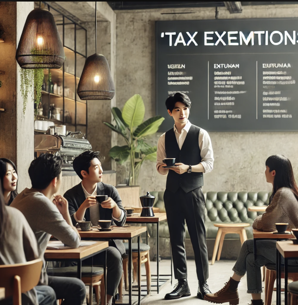 세금면제에 대해 논의하며 미팅을 진행하는 모습