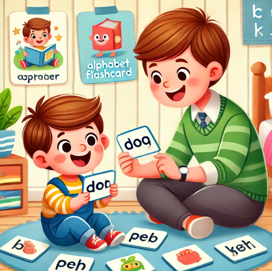 낱말 놀이 하는 아이 이미지