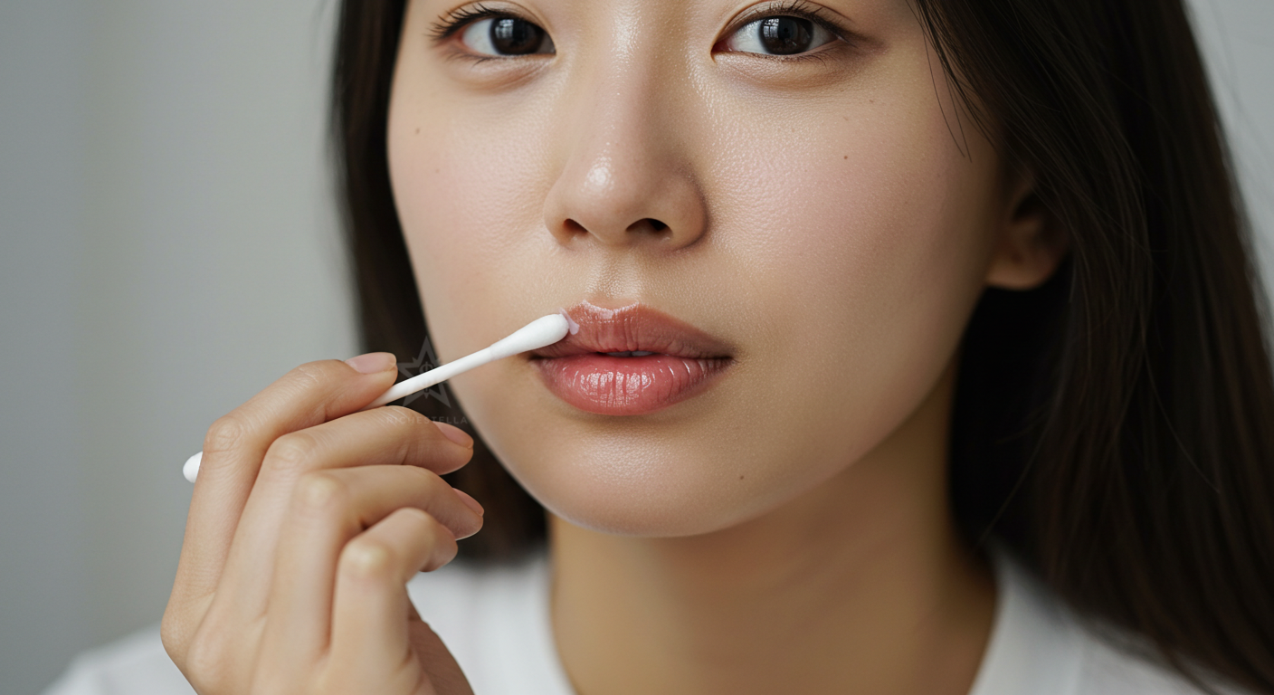 비판텐을 입술에 립밤 대신 바르는 모습