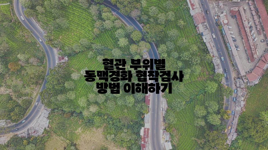 혈관 부위별 동맥경화 협착검사 방법 이해하기