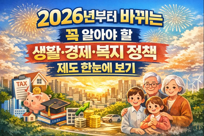 2026년부터 이렇게 달라집니다! 새해부터 시행되는 정부 주요 제도 총정리