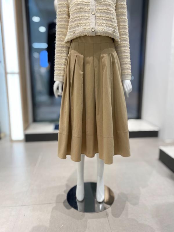 나이스클랍 A라인 코튼 주름 스커트 BK A234PWSA10