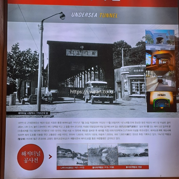 해저터널 설명문입니다.