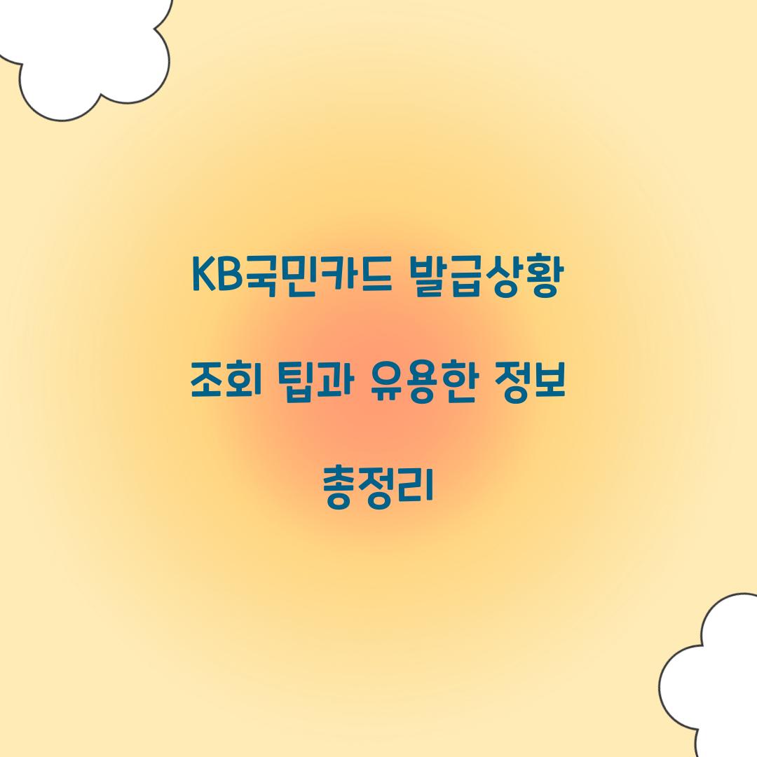 KB국민카드 발급상황 조회