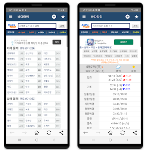 물때표 보는 방법(바다타임)