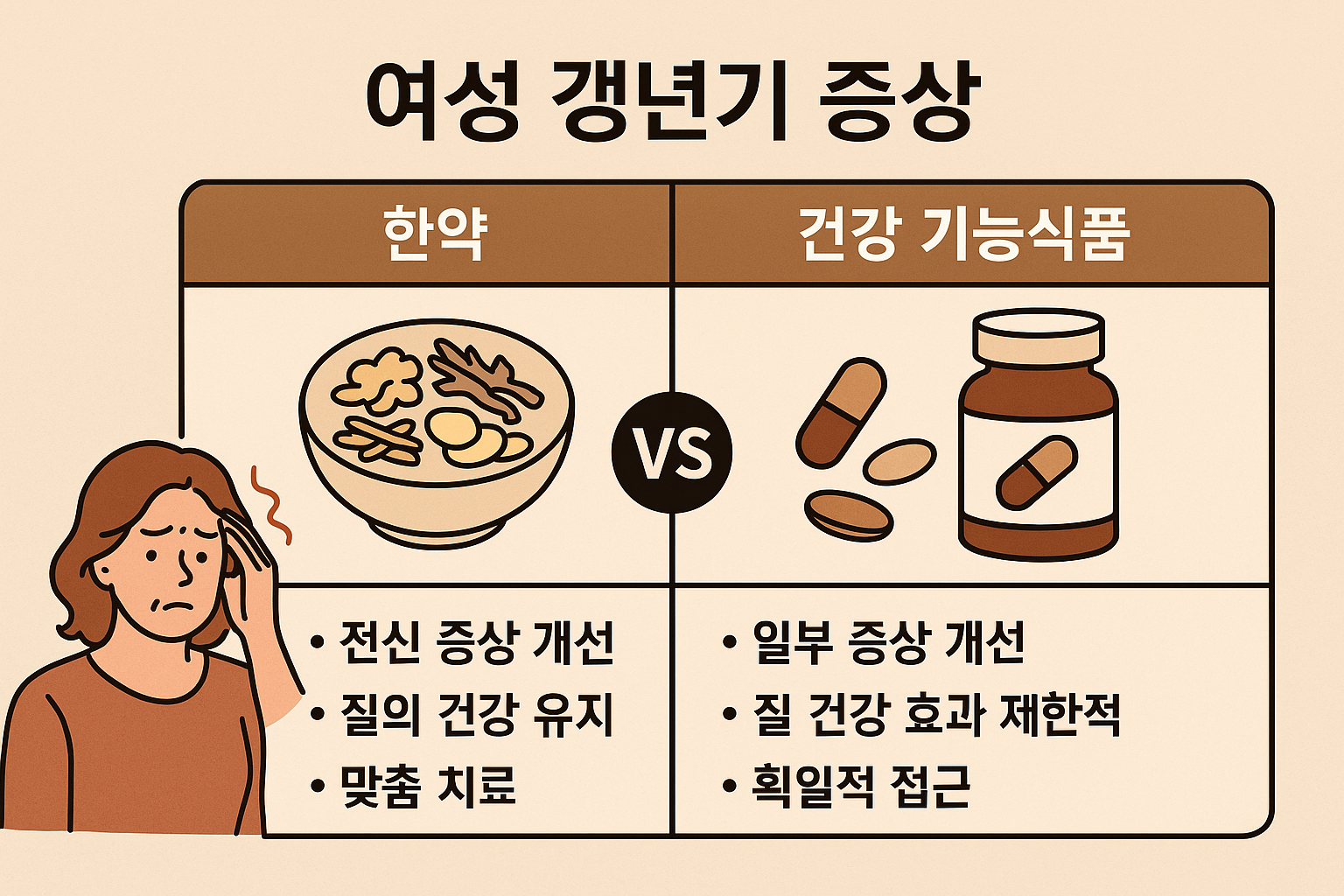 여성 갱년기 증상, 한약과 건강기능식품 중 뭐가 효과적일까?