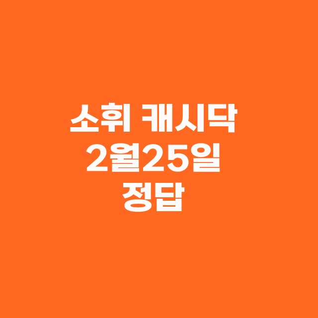 2월 25일 타임스프레드 캐시닥 정답