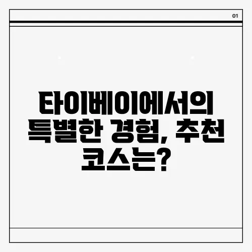 타이베이에서의 특별한 경험, 추천 코스는?
