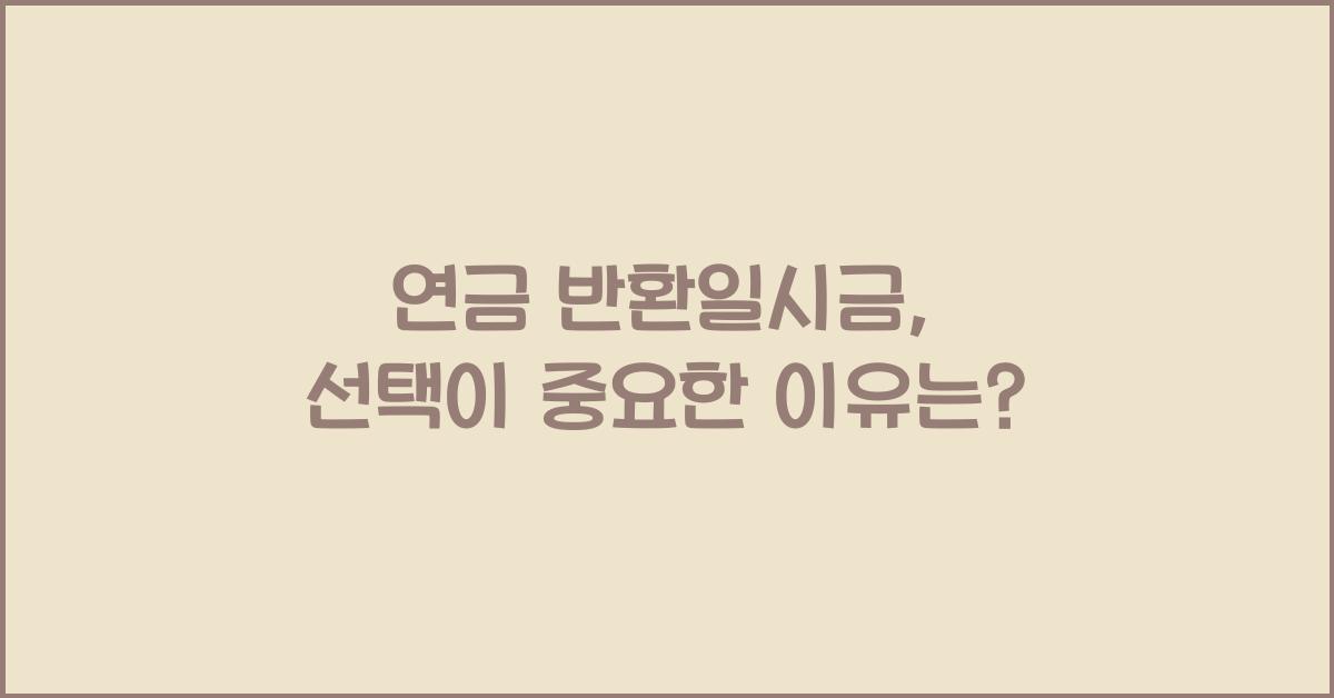 연금 반환일시금