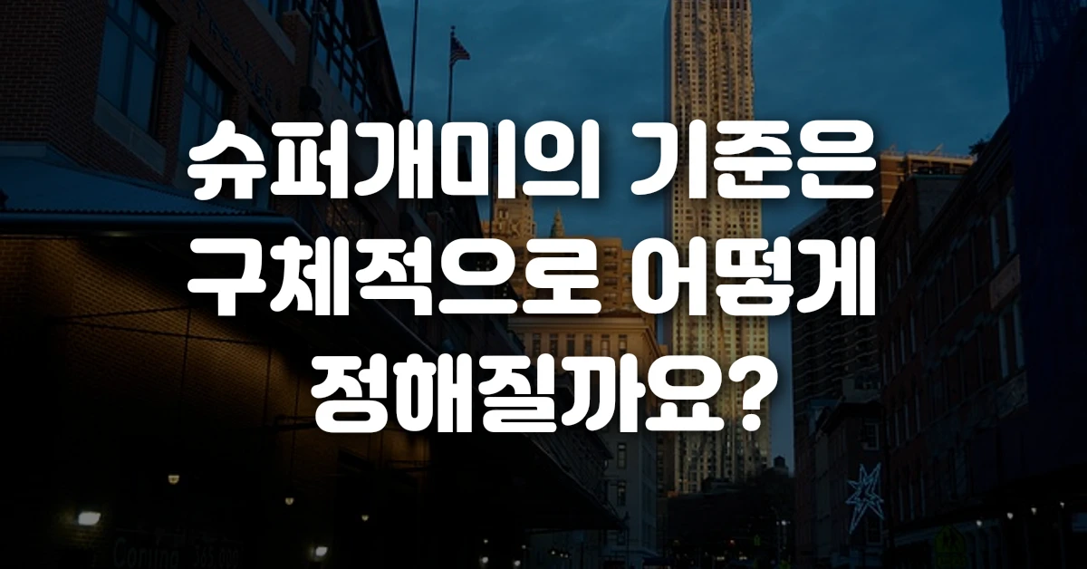 슈퍼개미의 기준은 구체적으로 어떻게 정해질까요