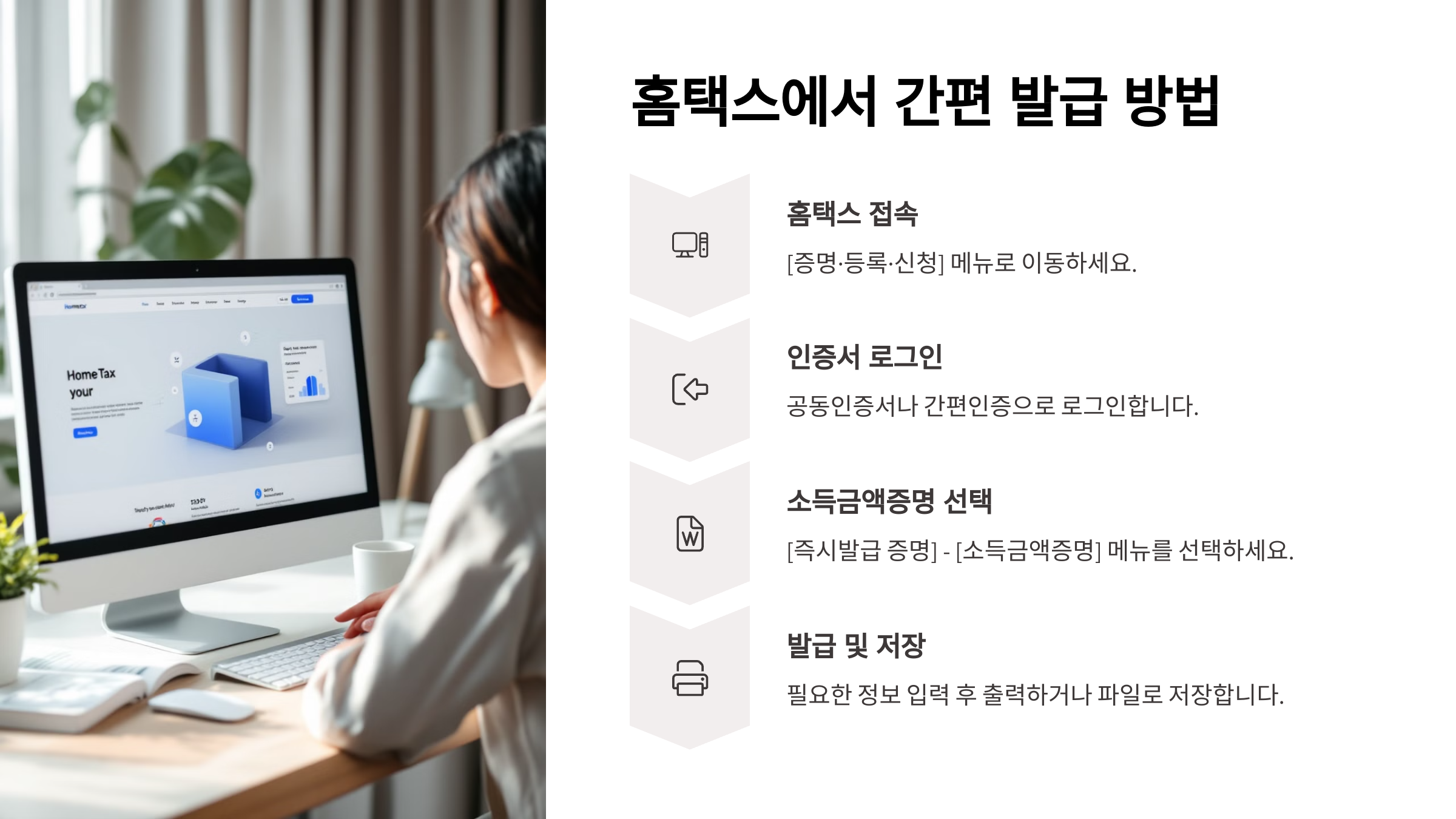 홈택스에서 간편 발급