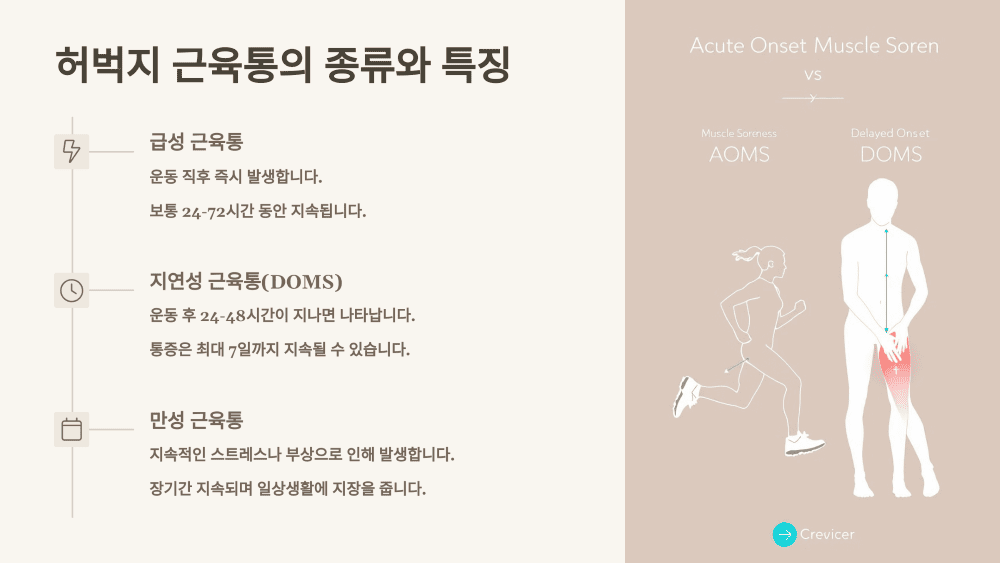 허벅지 근육통의 종류와 특징