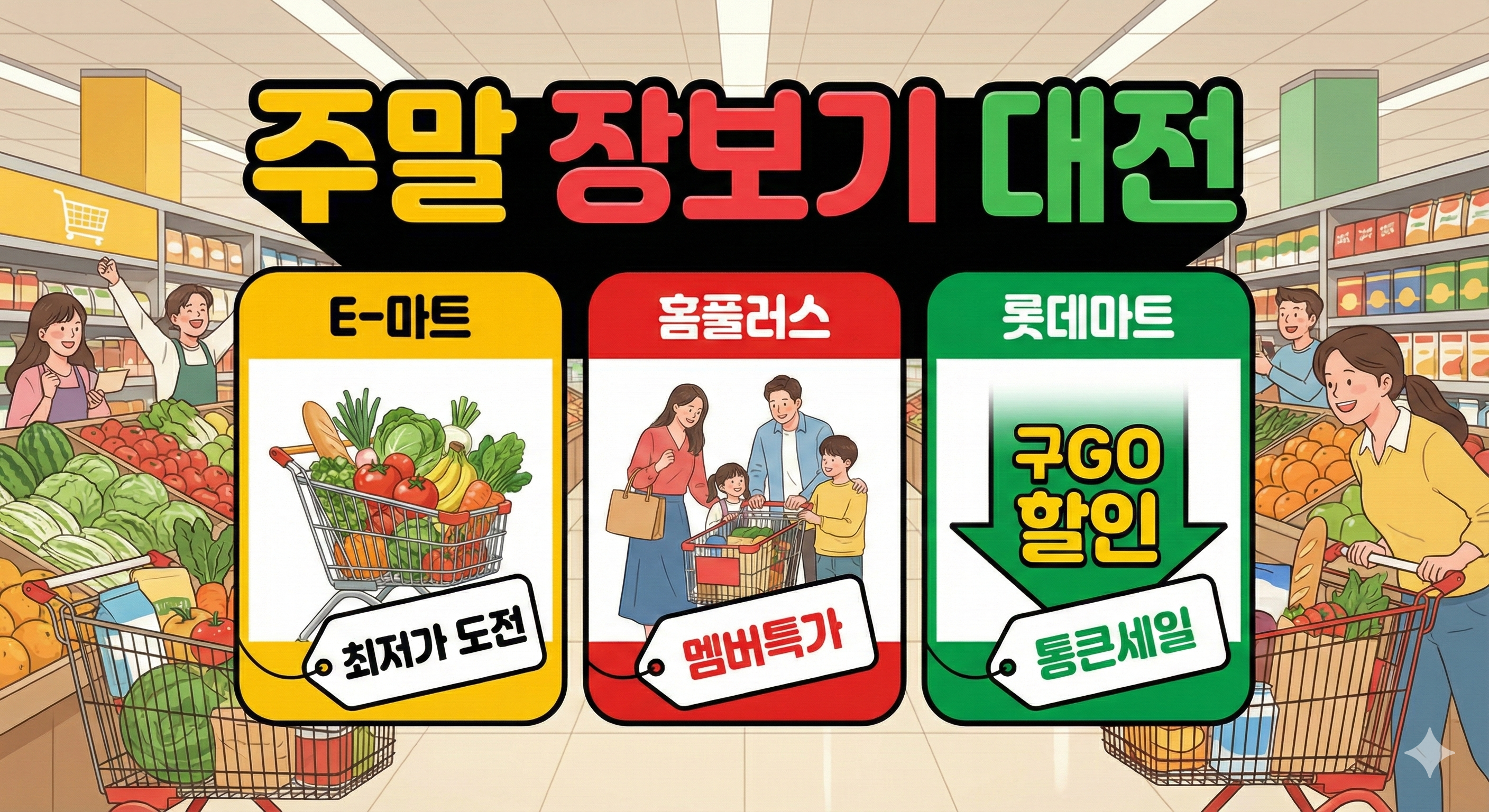 이마트, 홈플러스, 롯데마트