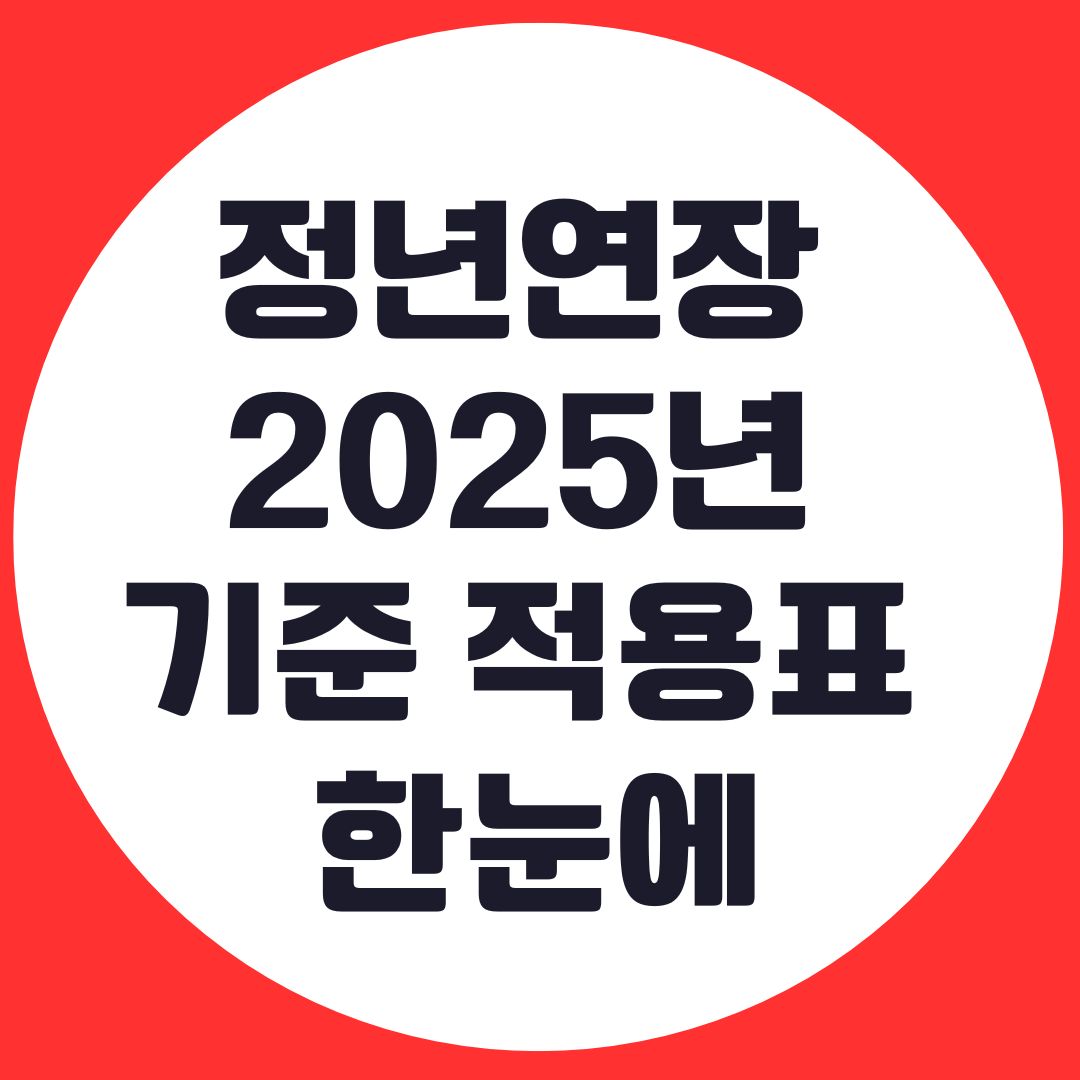 정년연장 2025년 기준 적용표